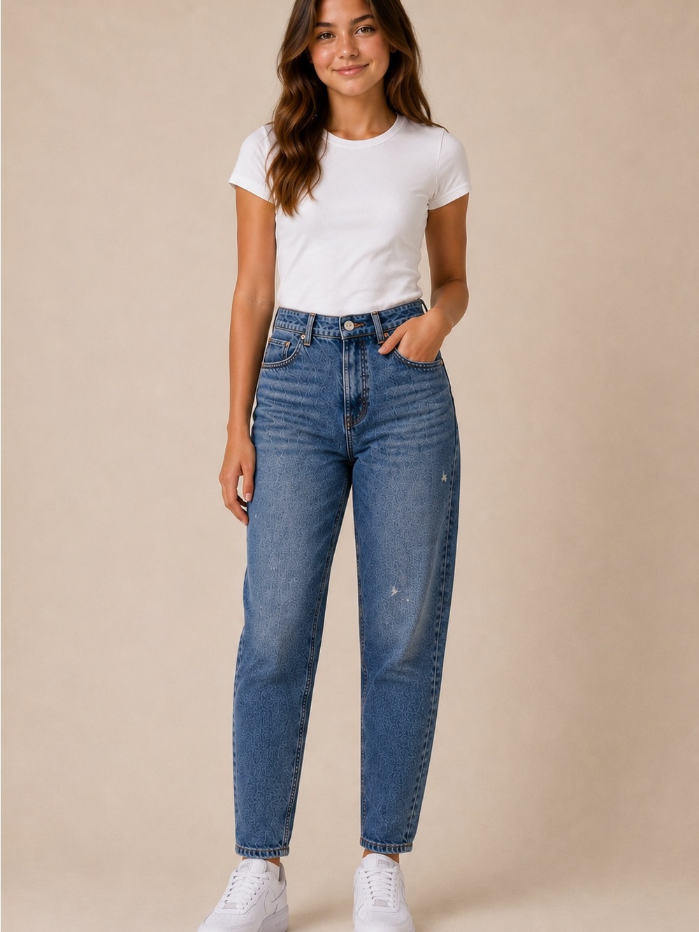 American Eagle Outfitters TOM GIRL Jeans / Medium Wash Distressed / Teen Denim